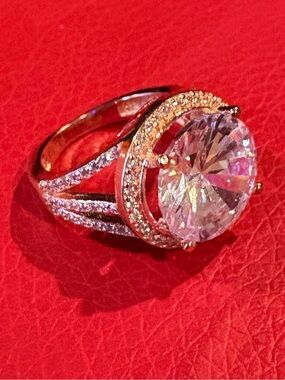 Rose Gold AAA CZ Halo Ring - Women Jewelry
